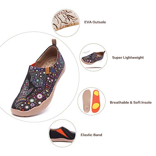 Uin Women's Butterfly Painted Canvas Slip-On Shoes Fashion Ladies Travel Shoes Multicolor (8.5) #TOP5