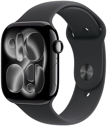 Apple Watch Series 11 GPS 42mm Smartwatch with Jet Black Aluminium Case with Black Sport Band S/M. Sleep Score, Fitness Tracker, Health Monitoring, Always-On Display, Water Resistant - 1