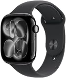 Apple Watch Series 11 GPS 42mm Smartwatch with Jet Black Aluminium Case with Black Sport Band S/M. Sleep Score, Fitness Tracker, Health Monitoring, Always-On Display, Water Resistant - 1