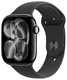 Apple Watch Series 11 - Reloj Inteligente GPS de 42 mm con Caja de Aluminio Negro Azabache con Correa Deportiva Negra S/M. Puntuación de sueño, rastreador de Fitness, monitoreo de Salud, Pantalla