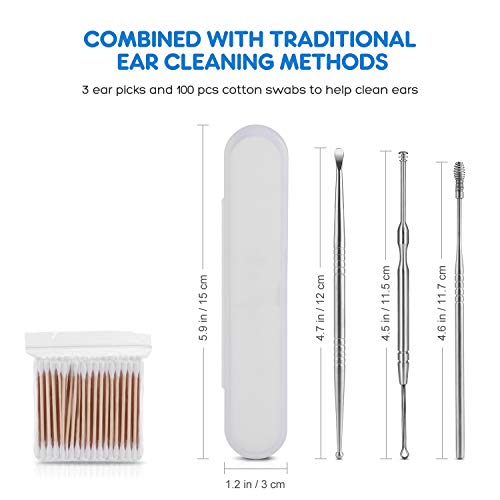 ETEREAUTY Ear Wax Removal Tool, Ear Cleaning Irrigation Kit, Includes 25 Disposable Tips, Basin, Syringe, Long Hose, Curette Set, Towel and Cotton Swab