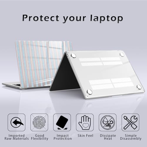 BlHMCASE Compatible with MacBook Pro 13 inch Case Cute Blue Stripe by BlHMCASE - Used condition - Image 6