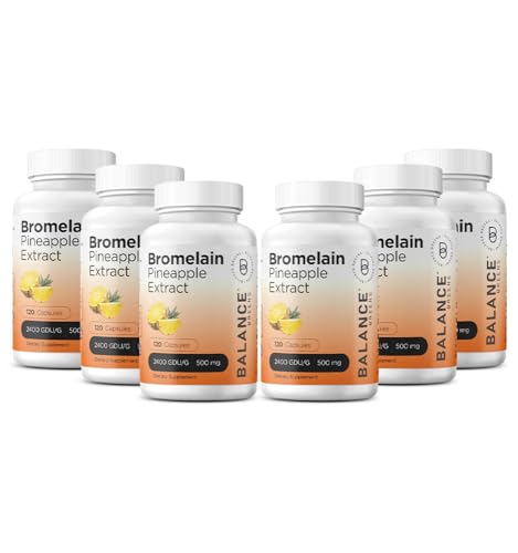 Balancebreens Bromelain 500mg Veggie Caps – 2400 GDU Pineapple Extract Supplement for Joint Support, Natural Swelling Support, and Healthy Digestion – 180 Capsules Made in USA