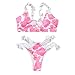 Gsheocm Sexy Top Mujeres y Bikini Beautiful sexy Trajes de baño Impreso Tankini Conjunto Relojes Masculinos, Blanco, S