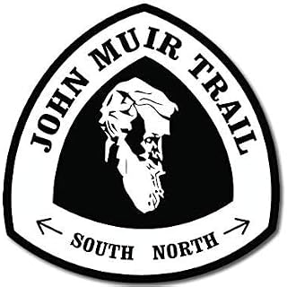 BW Sign Shaped John Muir Trail Sign South/North Sticker (jmt Camp Hike)