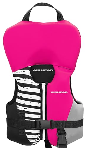 Image of Airhead Wicked Kwik-Dry NeoLite Flex Life Jacket for Kids - USCG Approved Life Vest for Youth, Child & Infant, Watersports Vest for Boating, Tubing & Swimming, Hot Pink