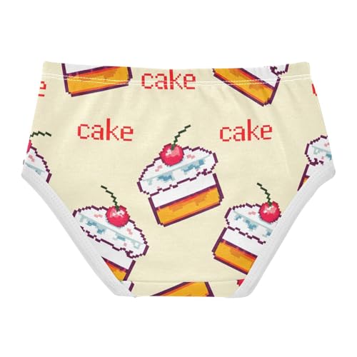 Girls Underwear Toddlers 2t Cotton Panties Little Girl Aesthetic Briefs Undies Kids Cute Cartoon Cakes Yellow2