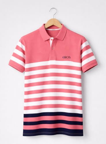 Image of 3BROS Men's Collor Neck Polo T-Shirt, Anti Stain and Half Sleeves, Cotton Blend, Regular Fit Tshirt for Men || Mens t Shirt