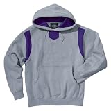 Charles River Apparel Spirit Logo Hooded Sweatshirt, Oxford/Purple, Extra Large