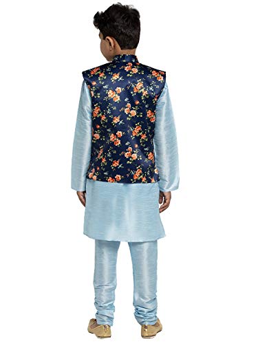 Image of KRAFT INDIA Boys Satin Printed Nehru Jacket Only