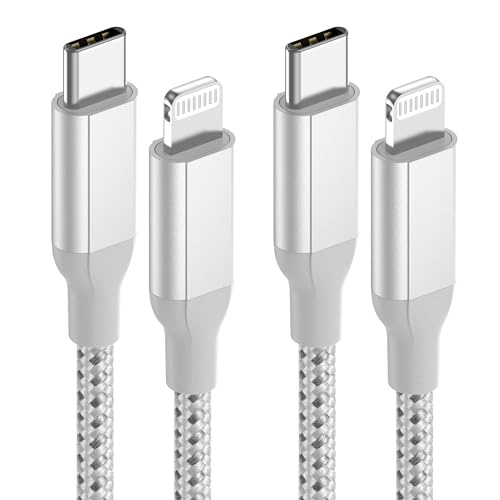 3ft USB C to Lightning Cable 2Pack,[Apple MFi Certified] Power Delivery USB C iPhone Charger Fast Charging, 3 foot Nylon Braided Type C to Lightning Cord for iPhone 14 13 12 11 Pro Max XR XS 8 SE iPad -  Acecene, HW-PD-3FT-W