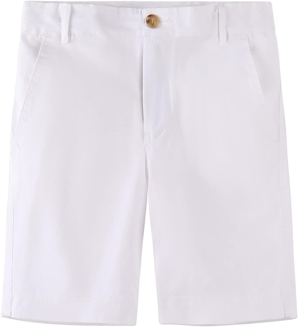 Spring&Gege Boys' Cotton Twill Flat Front Uniform Stretch Chino Shorts