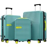 Merax Luggage Sets 3 Piece with TSA Lock Light Weight Hardside Expandable Spinner Suitcase Set, Teal Blue