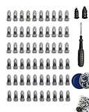 60+10+1 Tire Repair Kit - 60 PCS Rubber Nails & 10 Patches with Screwdriver, Complete Self-Service Vacuum Tire Puncture Repair Kit for Car, Truck, Motorcycle, SUV, Tractor (2 Sizes Nails)