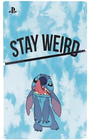 Skinit Decal Gaming Skin Compatible with PS5 Slim Digital Edition Console - Officially Licensed Disney Lilo and Stitch Stay Weird Design