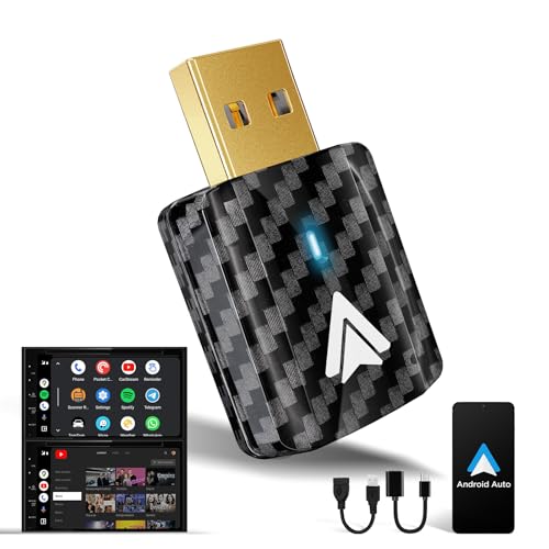 Mini Android Auto Wireless Adapter Support YouTube, for Car USB Small Dongle Plug & Play, for Car Models 2017 Above with Wired AndroidAuto, Only for Android Phones Version 11 Above