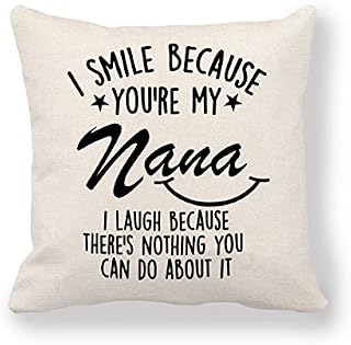 Uncle Throw Pillow Cover Gift - Funny Cushion Cover For Uncle Birthday Gifts- I Smile Beacause You're My Uncle Pillowcase Presents