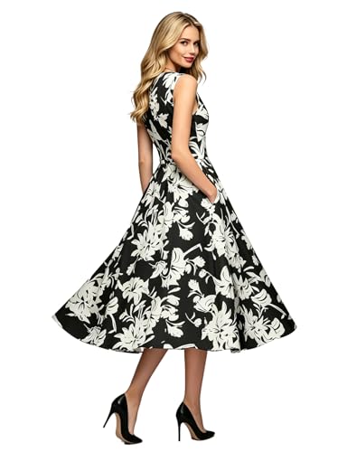 Image of Simple Flavor Women's Vintage Dress Sleeveless O-Neck Party Cocktail Dress