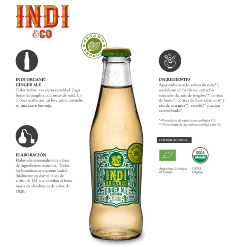 Indi & CO Ginger Ale Artesanal Bebida Botánica 4 x 20 CL