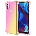 Produktbild DOINK Bunt Farbverlauf Hülle für Motorola Moto E30 / E40, Durchscheinend TPU Silikon Handyhülle mit StoßFest Bumper - Rosé Gold