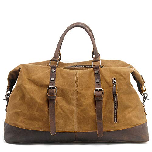 Travel Duffle Large Capacity Gym Overnight Luggage Vacation Weekend Tote Bag for men Men Sports Overnight Gym Luggage Weekend Tote Bag (Color : Khaki)(Khaki)