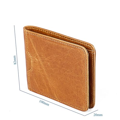 men's wallet Men's Small Wallet Post-Modern Retro Fashion First Layer Cowhide Women's Beauty Clip(Blue)2
