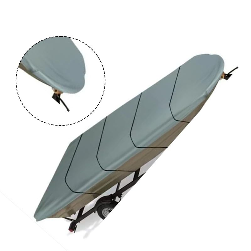 Housse de bateau 426 x 177 cm bâche d'extérieur grise avec 4 ceintures