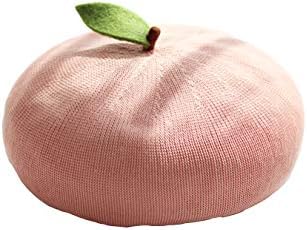 YRPNDP French Peach Beret Hat for Women,Pink Beret