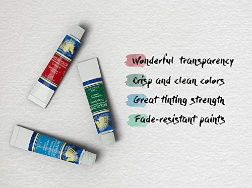 Myartscape Watercolor Paint Set - 12 X 21Ml Tubes - Lightfast - Highly Pigmented - Vibrant Colors - Fade Proof - Painting Kit For Adults & Hobby Painters - Professional Watercolors Supplies #TOP2