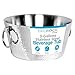 BirdRock Home Hammered Double Wall Round Beverage Tub - 3 Gallons Stainless Steel - Ice Bucket - Metal Drink Cooler - House Party - Handles Small Container