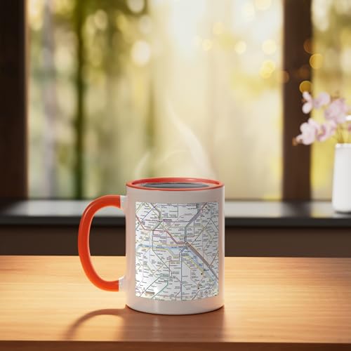 Taza de cerámica vintage mapa metro París 11 oz miniatura 3