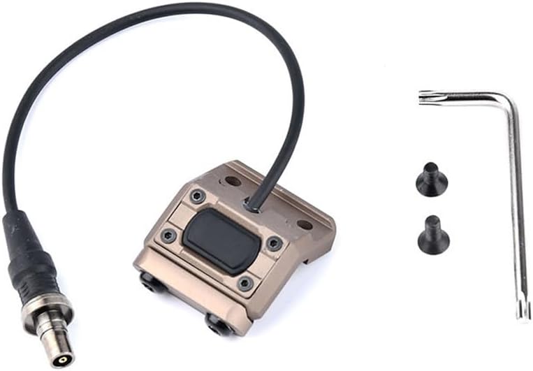 Modular Wire Button Remote Activation Pressure Switch,Integrate M300/M600 Scout Flashlight Light Offset Mount Base,For M300/M600 Series Flashlights Etc,For Standard 20mm Pic Rail Mounting,SF Plug Tan
