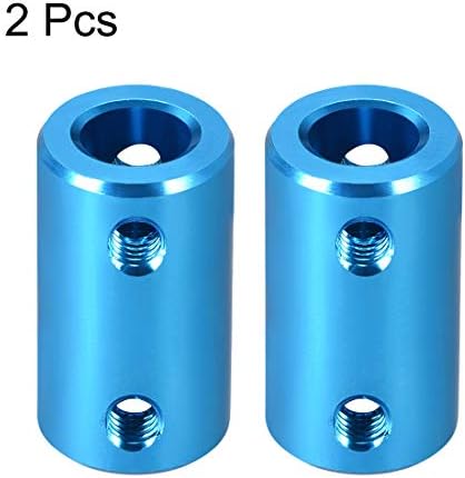 uxcell 8mm to 8mm Bore Rigid Coupling Set Screw L25XD14 Aluminum Alloy,Shaft Coupler Connector for 3D Printers, Motor Accessories,Blue,2pcs - 1