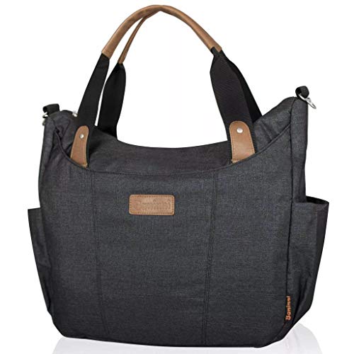 Baninni Wickeltasche Bari Schwarz Windeltasche Babytasche Pflegetasche Cover