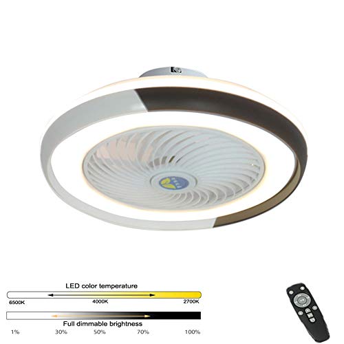 Preisvergleich Produktbild Bluetooth App Deckenventilator Deckenleuchte, Unsichtbare Stummschaltung Nach Hause Mit Elektrischem Ventilator LED Schlafzimmer Licht Einfache Deckenleuchte (Weißgold)