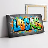Tableau graffiti tag urbain street art personnalisé prénom - Cadeau garçon