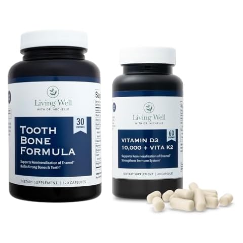 Tooth Remineralizaiton Supplements Bundle - Tooth & Bone Formula with Vitamin D3 10,000 IU with K2 Cover