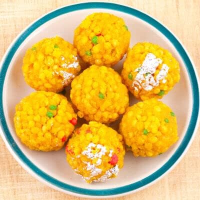 Suswaad Boondhi Laddu Traditional Indian Sweet, Soft and Flaky Pastry with Rich Syrup, Perfect for Celebrations - 500gm (Pack of 1)