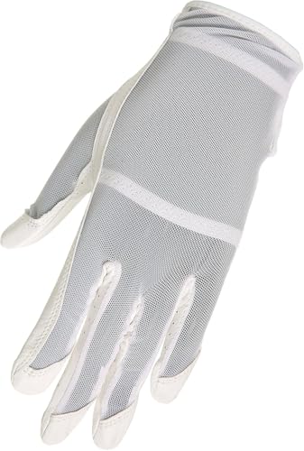 HJ Glove Women's White Solaire Full Length Golf Glove, Large, Left Hand