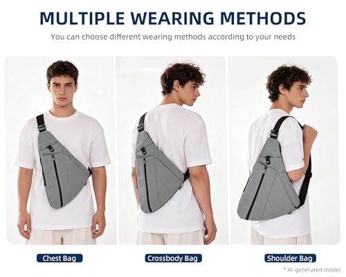 OSOCE Sling Bag for Men, RFID Blocking Anti-Theft, Water Bottle Holder, L by OSOCE - Used condition - Image 6