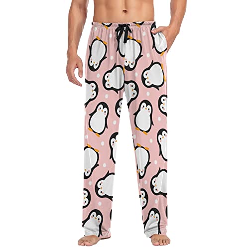 Cute Penguin Cartoon Pajama Pants Snowy Polka Dots Men's Pajama Bottoms Lounge Sleepwear PJs Lightweight Sleep Pants XXL4