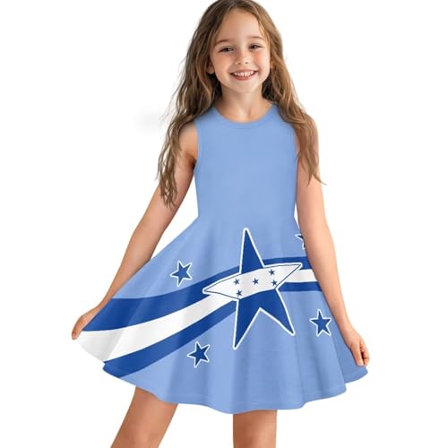 Srengjodk Honduras Dress Girls 2025 Girls'Casual Dresse Summer Honduras Flag Clothes for Kids Fits for Party Soft Toddler Dresses Chic Honduras 5-6t