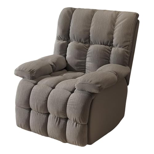 Jshigogo リクライニングソファー 電動リクライニングソファー 1人掛け 映画用 フットレスト付き ゲーミングチェア ファブリック 140° ライトコーヒー 疲れにくい 360度回転 肘掛け付き 映画鑑賞 寝れる椅子 (ライトグレーのベルベット-固定