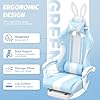 JOYFLY Light Blue Gaming Chair With Bunny Ears – Ergonomic, Adjustable & Super Cute For Girls, Adults & Kids