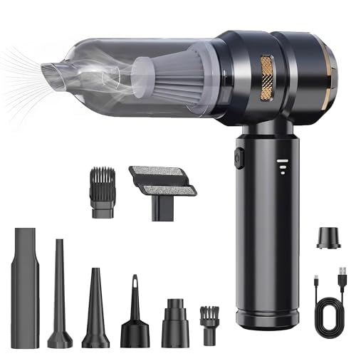Image of yasyas Cordless Handheld Vacuum Cleaner 17000Pa – 4-in-1 Portable Car Vacuum, Air Blower & Pump, 3 Suction Modes, HEPA Filter, USB Type-C Rechargeable Mini Vacuum Cleaner