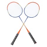 Raqueta Bádminton Profesional, Equipo Adultos Principiantes One Piece Ferroaleación Ligera con Agarre Antideslizante y Punto Dulce Ampliado para Práctica Interiores Exteriores