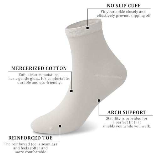 Wildarms Womens Cotton Dress Socks - Soft Thin Crew Socks for Business Trouser Casual Everyday Wear 6 Pairs3