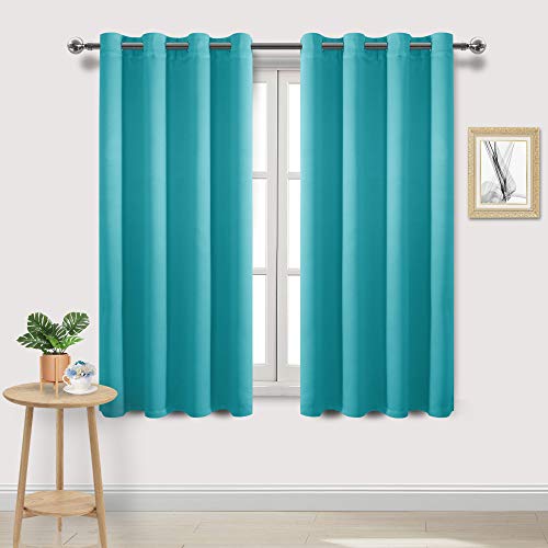 Image of DWCN Blackout Curtains for Bedroom Living Room 52 x 72 Inch Long Turquoise
