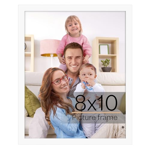 Giftgarden 8x10 Picture Frame White, 8 by 10 Thin Photo Frame for Wall Tabletop Display, Single
