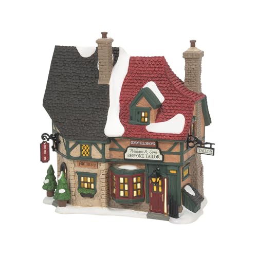 Department 56 Dickens a Christmas Carol Village Cornhill Shoppes Lit Building, 7.33 Inch, Multicolor